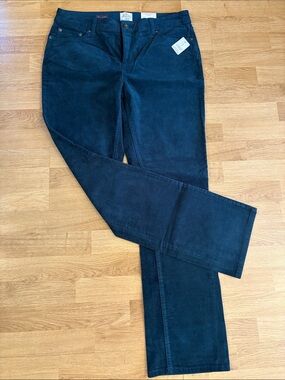 New St. John's Bay womens corduroy pants Size 12 Aqua Fantasy 33” Inseam